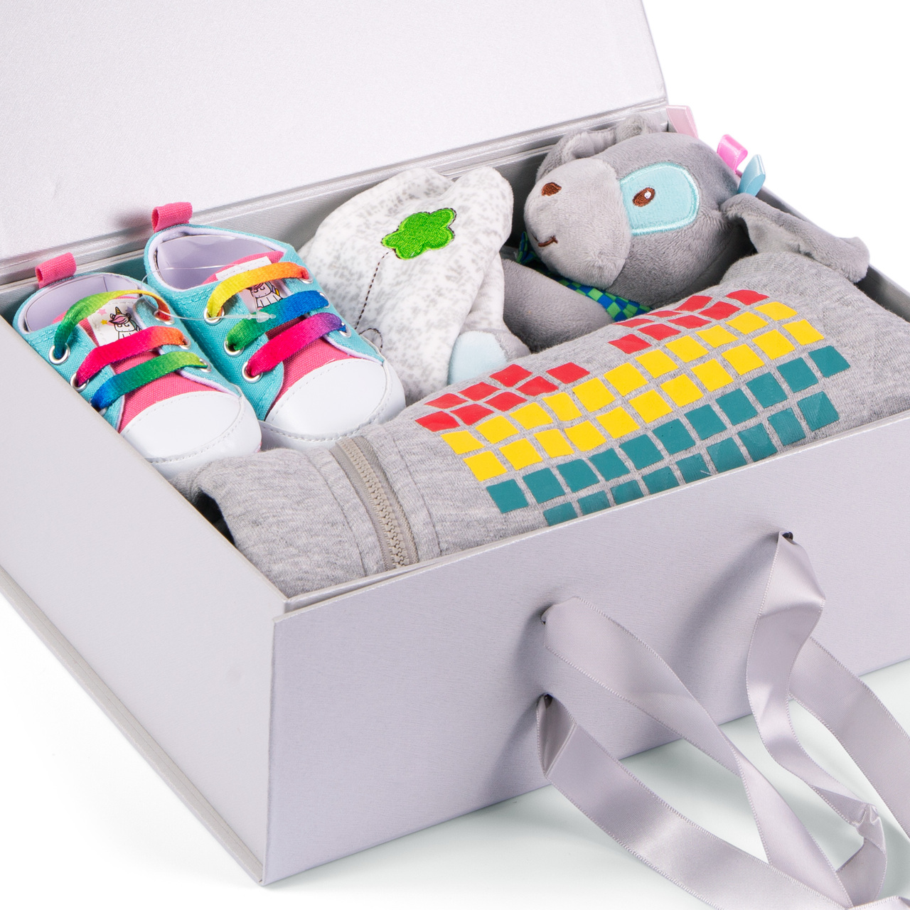 Baby Hamper Box 4 Pcs Grey Cute Outfit Set